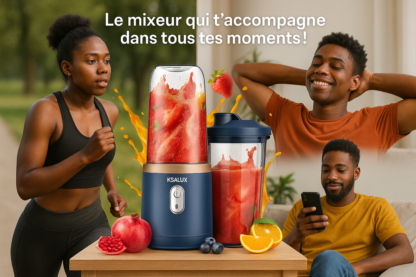 ➡️ Mini Blender Portable – Smoothies & Jus Frais Partout 🌿